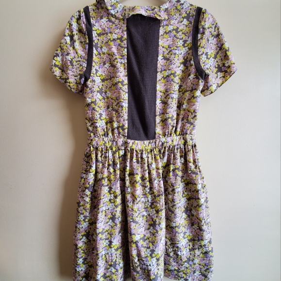 WILFRED 100% Silk and 100% Linen contrast Floral Boho Dress Aritzia - Picture 3 of 7